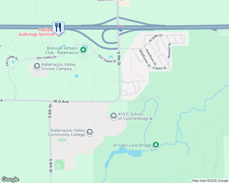 map of restaurants, bars, coffee shops, grocery stores, and more near 5940 South 9th Street in Kalamazoo