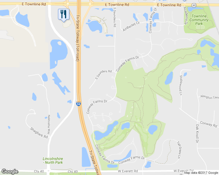 map of restaurants, bars, coffee shops, grocery stores, and more near 510 Andover Court in Lake Forest