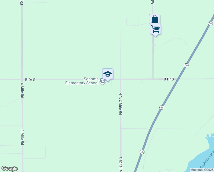 map of restaurants, bars, coffee shops, grocery stores, and more near 4640 B Drive South in Battle Creek