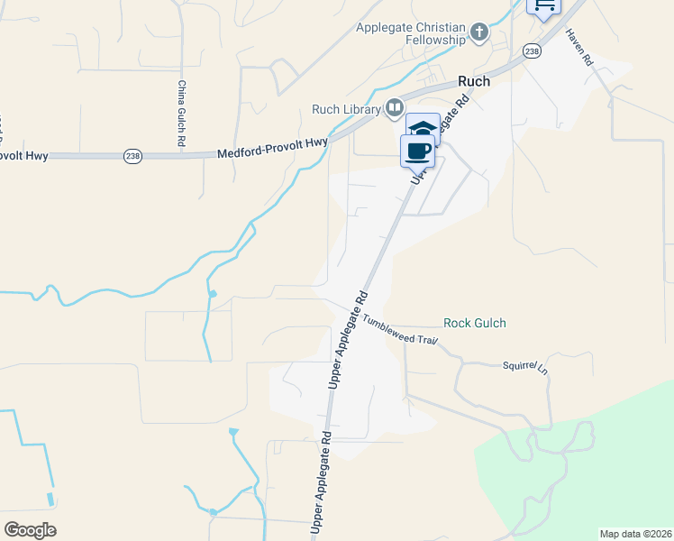 map of restaurants, bars, coffee shops, grocery stores, and more near 7943 Oregon 238 in Jacksonville