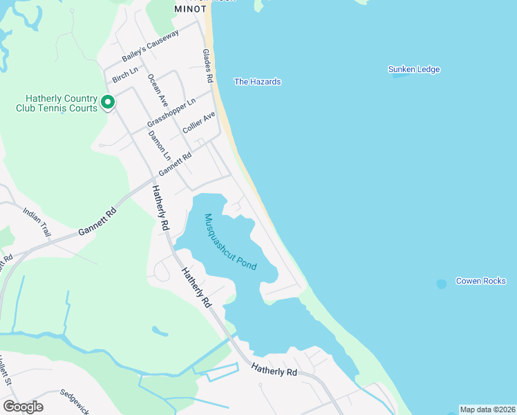 map of restaurants, bars, coffee shops, grocery stores, and more near 47 Surfside Road in Scituate