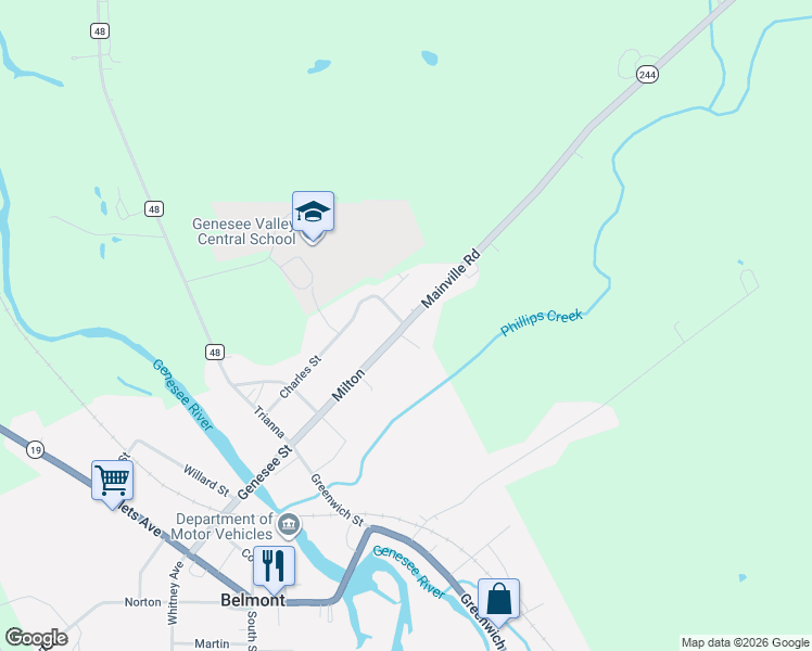 map of restaurants, bars, coffee shops, grocery stores, and more near 115 Milton Street in Belmont