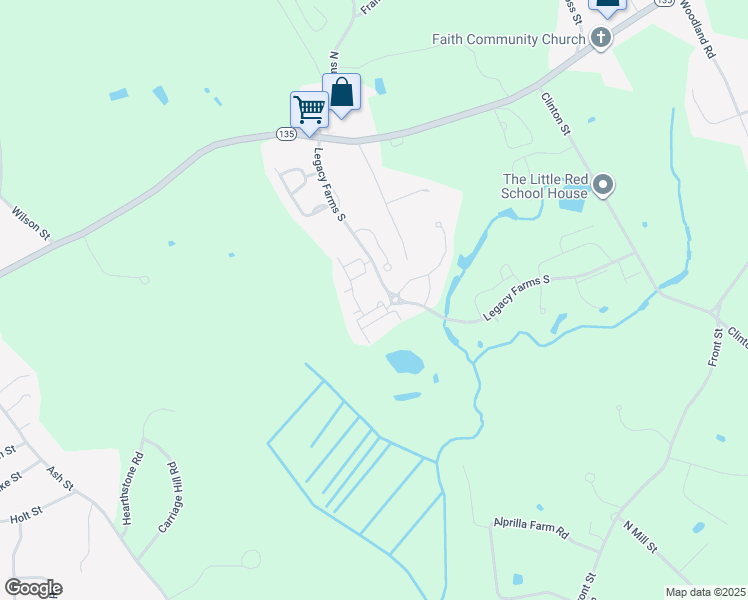 map of restaurants, bars, coffee shops, grocery stores, and more near 10 Woodview Way in Hopkinton