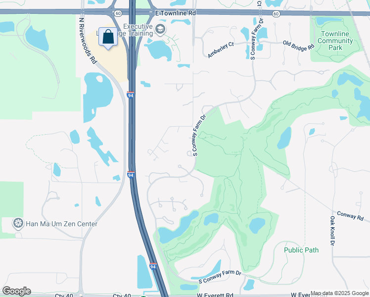 map of restaurants, bars, coffee shops, grocery stores, and more near 510 Andover Court in Lake Forest