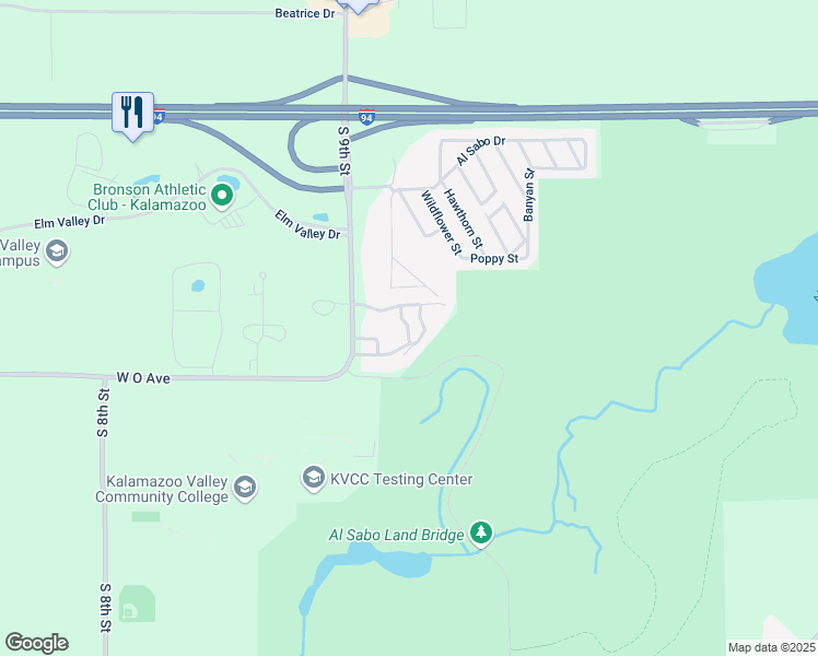 map of restaurants, bars, coffee shops, grocery stores, and more near 6315 San Gabriel Drive in Kalamazoo
