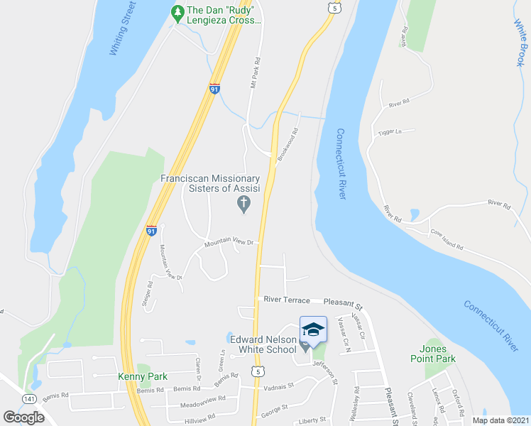 map of restaurants, bars, coffee shops, grocery stores, and more near 1036 U.S. 5 in Holyoke