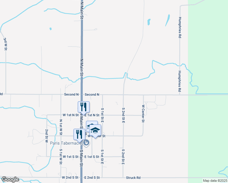 map of restaurants, bars, coffee shops, grocery stores, and more near 135 West 2nd North Street in Paris