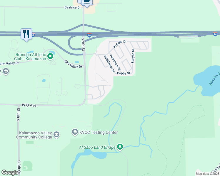 map of restaurants, bars, coffee shops, grocery stores, and more near 6315 San Gabriel Drive in Kalamazoo