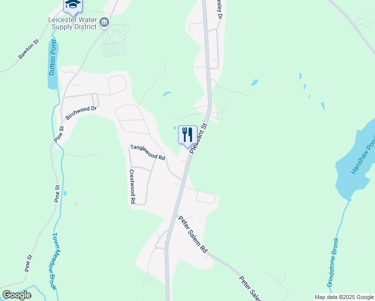 map of restaurants, bars, coffee shops, grocery stores, and more near 312 Pleasant Street in Leicester