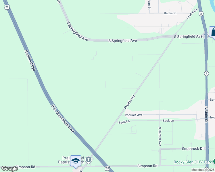 map of restaurants, bars, coffee shops, grocery stores, and more near 3423 Otis Street in Rockford