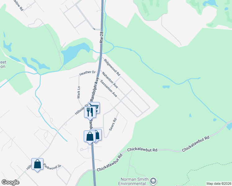 map of restaurants, bars, coffee shops, grocery stores, and more near 86 Nahanton Avenue in Milton