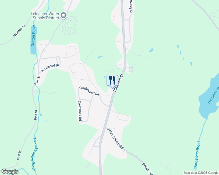 map of restaurants, bars, coffee shops, grocery stores, and more near 312 Pleasant Street in Leicester