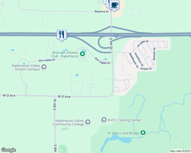 map of restaurants, bars, coffee shops, grocery stores, and more near 5811 Briarcliff Lane in Kalamazoo