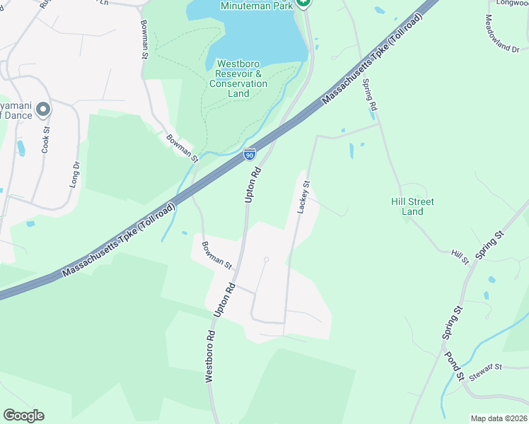 map of restaurants, bars, coffee shops, grocery stores, and more near 128 Upton Road in Westborough