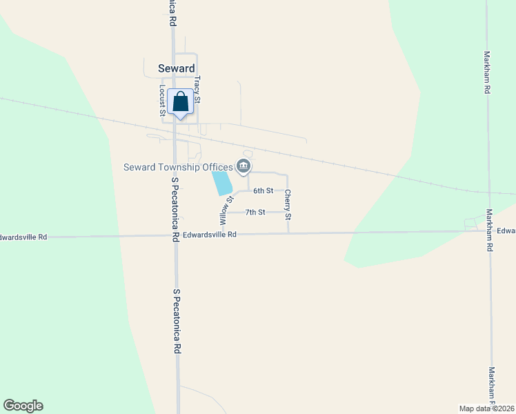 map of restaurants, bars, coffee shops, grocery stores, and more near 16271 7th Street in Pecatonica