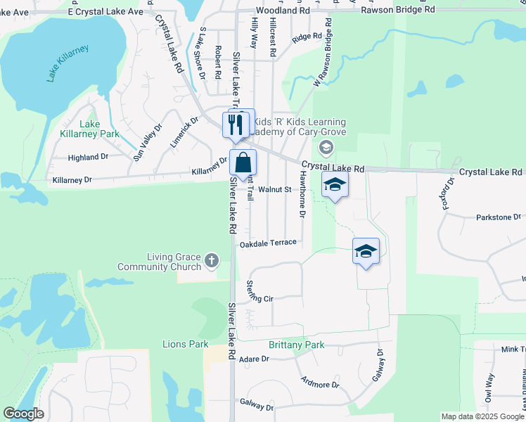 map of restaurants, bars, coffee shops, grocery stores, and more near 6712 Pheasant Trail in Cary