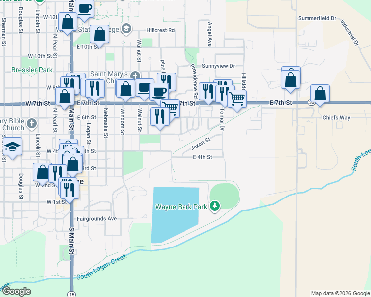 map of restaurants, bars, coffee shops, grocery stores, and more near 716 Jaxon Street in Wayne