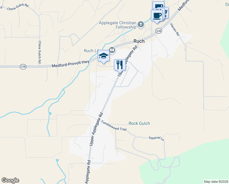 map of restaurants, bars, coffee shops, grocery stores, and more near 359 Upper Applegate Road in Jacksonville