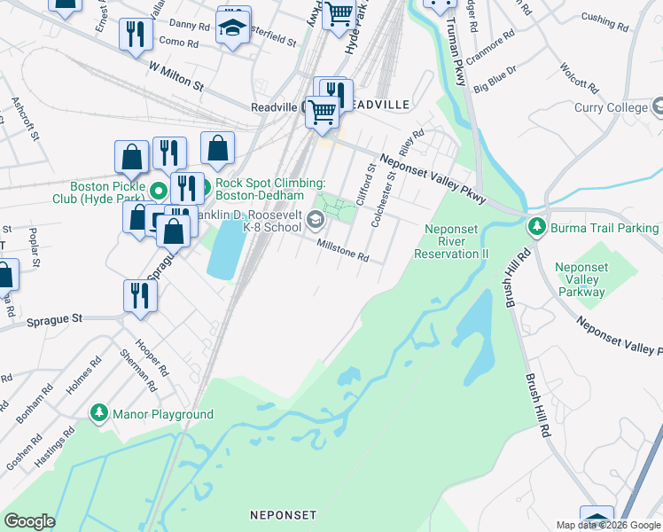map of restaurants, bars, coffee shops, grocery stores, and more near 70 Clifford Street in Boston