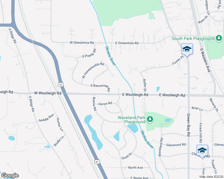 map of restaurants, bars, coffee shops, grocery stores, and more near 70 Heron Road in Lake Forest