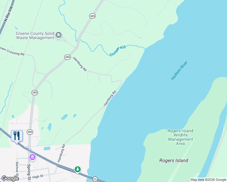 map of restaurants, bars, coffee shops, grocery stores, and more near 306 Hamburg Road in Catskill