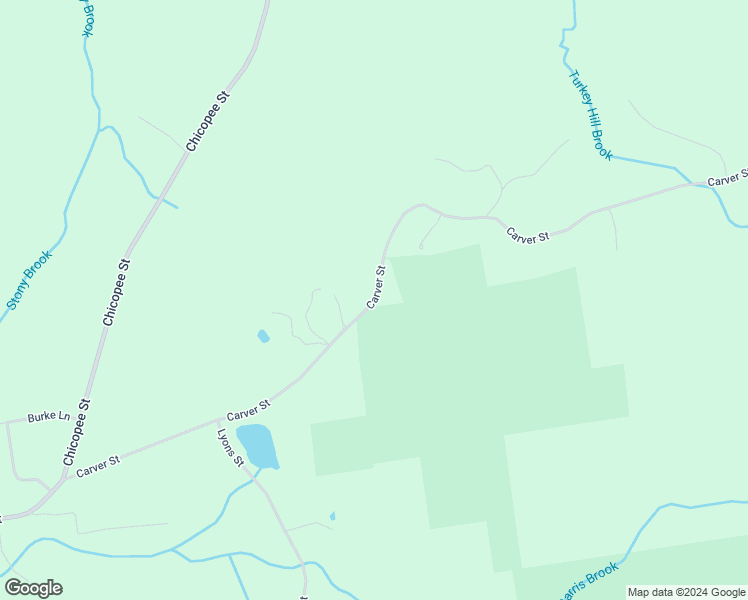 map of restaurants, bars, coffee shops, grocery stores, and more near Carver Street in Granby