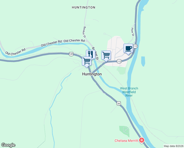 map of restaurants, bars, coffee shops, grocery stores, and more near in Huntington