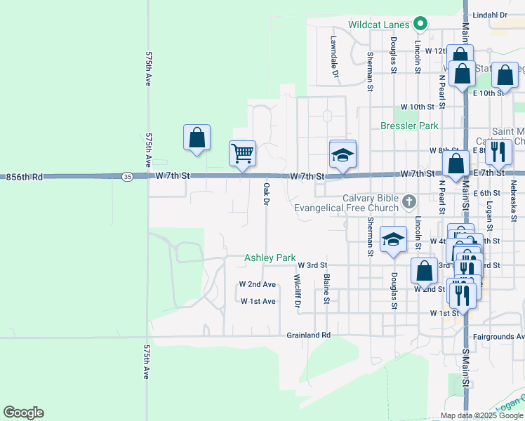 map of restaurants, bars, coffee shops, grocery stores, and more near 506 Oak Drive in Wayne