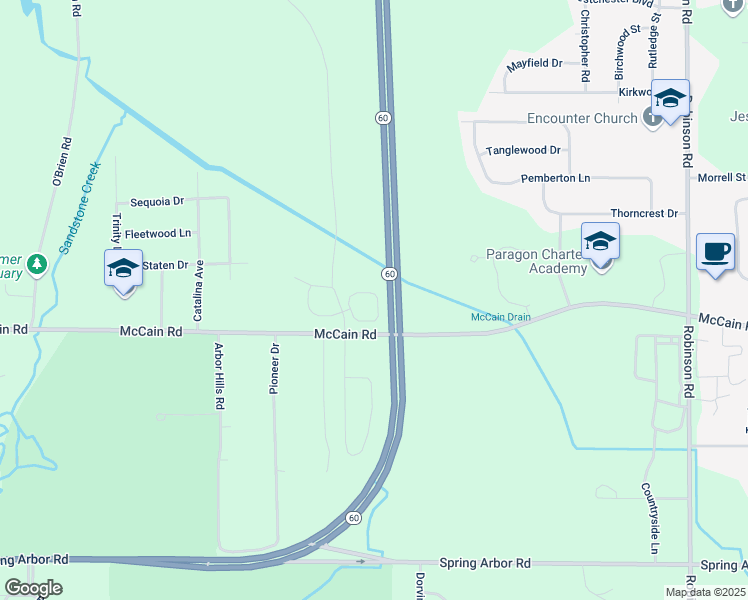 map of restaurants, bars, coffee shops, grocery stores, and more near 1944 Coventry Circle in Jackson