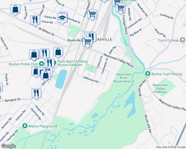map of restaurants, bars, coffee shops, grocery stores, and more near 6 Parkson Street in Boston