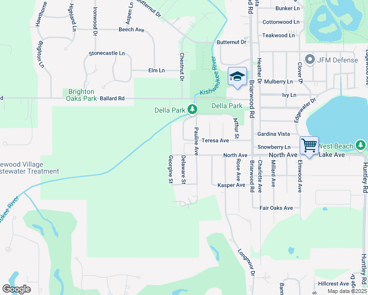 map of restaurants, bars, coffee shops, grocery stores, and more near 14 Pauline Avenue in Crystal Lake