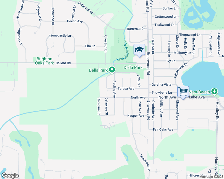 map of restaurants, bars, coffee shops, grocery stores, and more near 14 Pauline Avenue in Crystal Lake