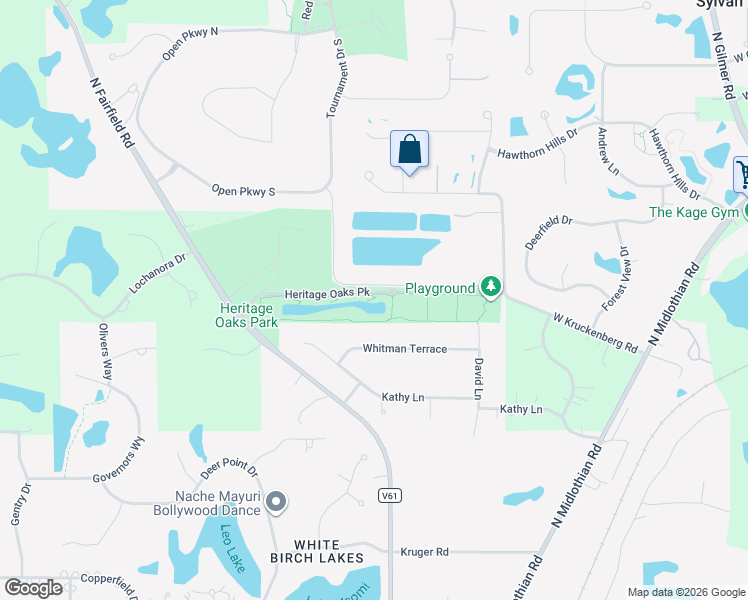 map of restaurants, bars, coffee shops, grocery stores, and more near 310 North Fairfield Road in Hawthorn Woods