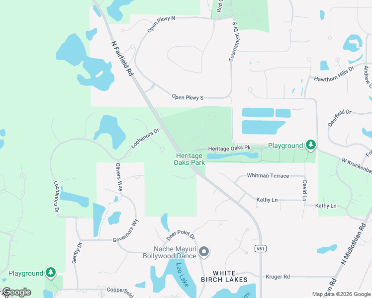 map of restaurants, bars, coffee shops, grocery stores, and more near 310 North Fairfield Road in Hawthorn Woods