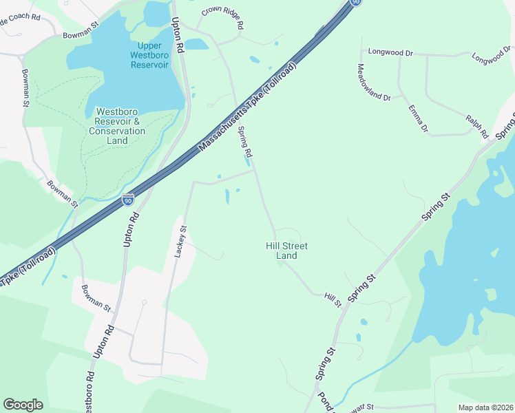 map of restaurants, bars, coffee shops, grocery stores, and more near 46 Spring Road in Westborough