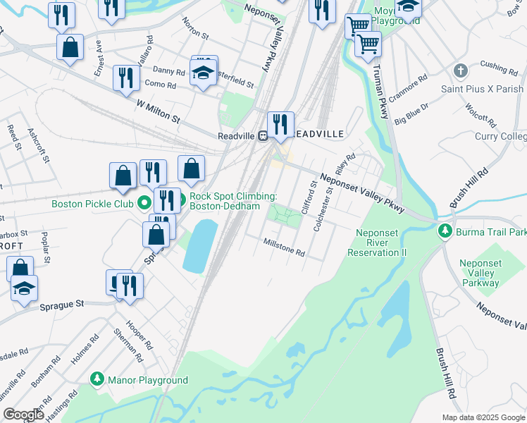map of restaurants, bars, coffee shops, grocery stores, and more near 6 Stanbro Street in Boston