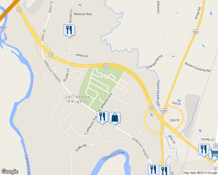 map of restaurants, bars, coffee shops, grocery stores, and more near Jefferson Rural Cemetery in Jefferson Heights