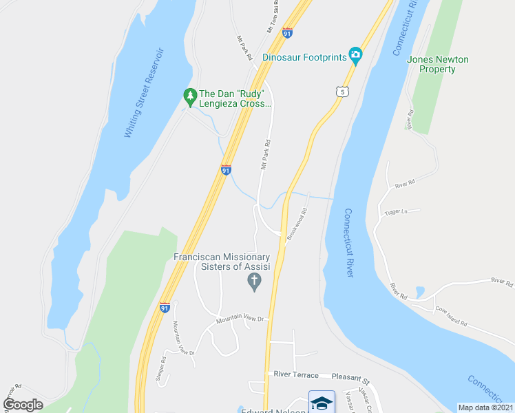 map of restaurants, bars, coffee shops, grocery stores, and more near 6 Kenilworth Drive in Holyoke