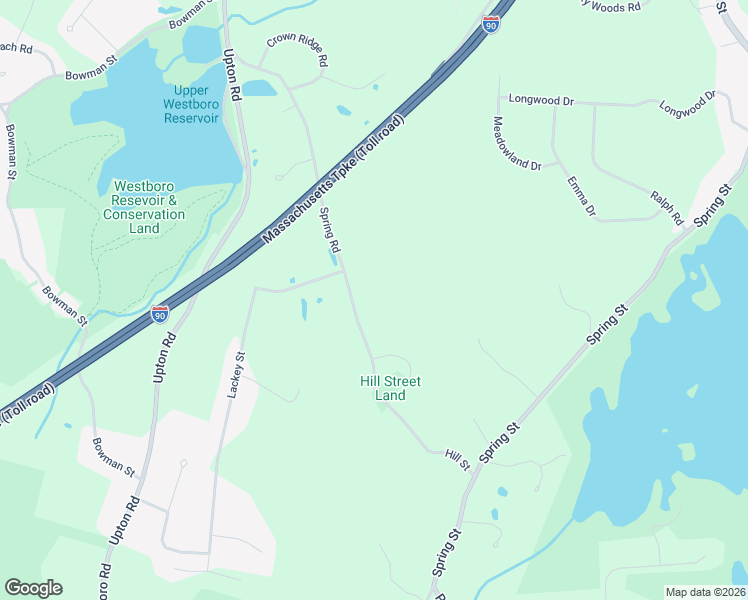 map of restaurants, bars, coffee shops, grocery stores, and more near 46 Spring Road in Westborough