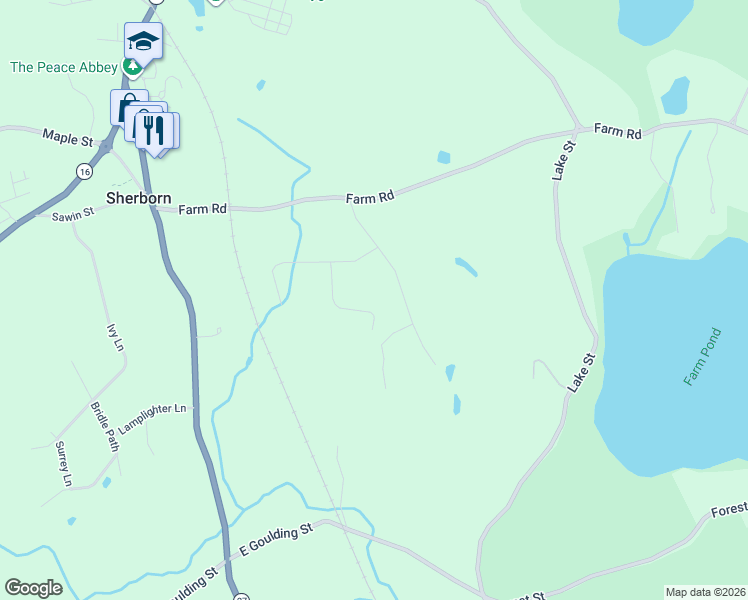 map of restaurants, bars, coffee shops, grocery stores, and more near 24 Great Rock Road in Sherborn