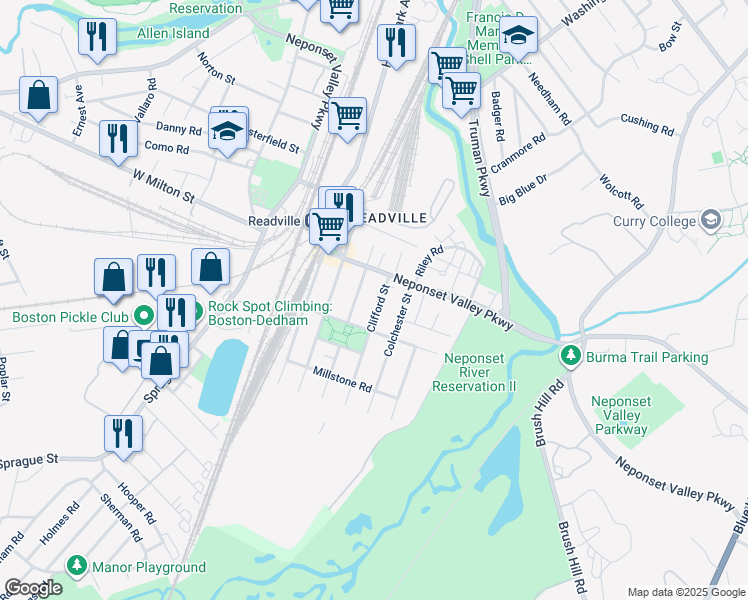 map of restaurants, bars, coffee shops, grocery stores, and more near 16 Clifford Street in Boston