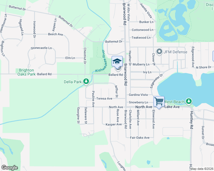 map of restaurants, bars, coffee shops, grocery stores, and more near 6405 John Street in Crystal Lake