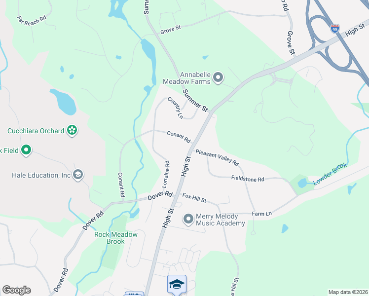map of restaurants, bars, coffee shops, grocery stores, and more near 355 High Street in Westwood