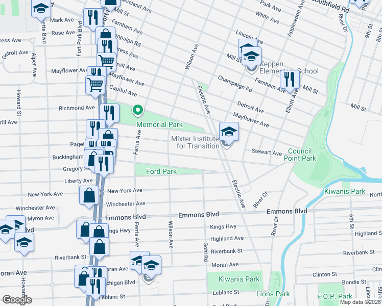 map of restaurants, bars, coffee shops, grocery stores, and more near 762 Buckingham Avenue in Lincoln Park