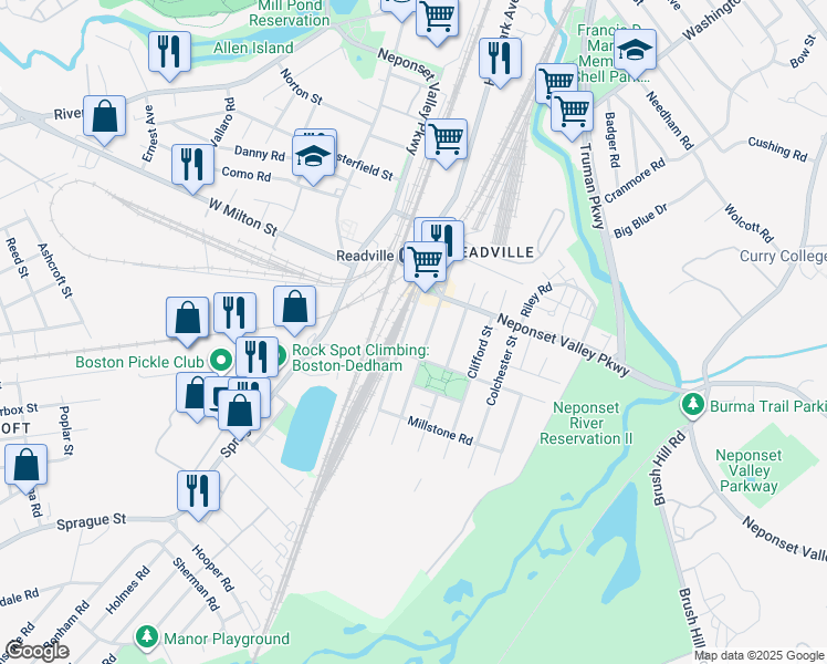 map of restaurants, bars, coffee shops, grocery stores, and more near 6 Stanbro Street in Boston
