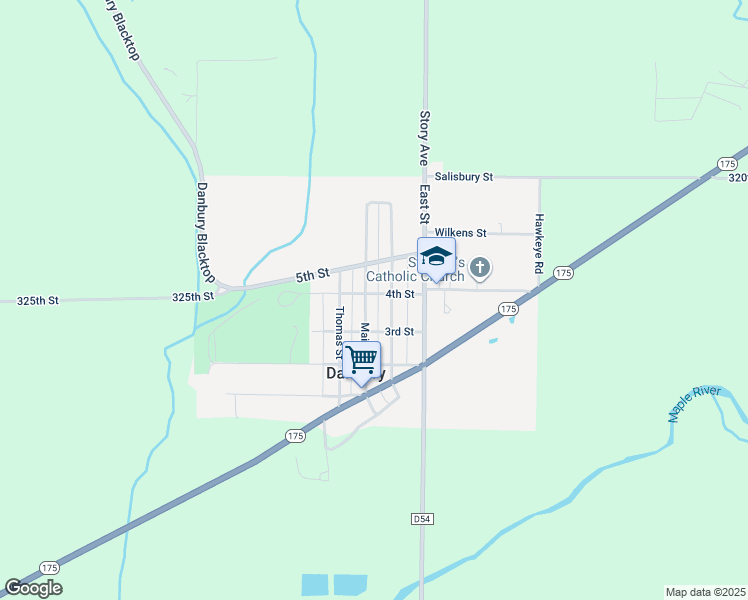 map of restaurants, bars, coffee shops, grocery stores, and more near 401-499 Liston Street in Danbury
