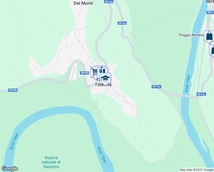 map of restaurants, bars, coffee shops, grocery stores, and more near 1 Via Trieste in Torrita Tiberina
