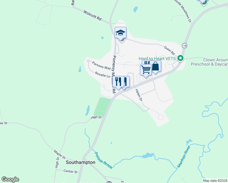 map of restaurants, bars, coffee shops, grocery stores, and more near 4 Courtney Lane in Southampton