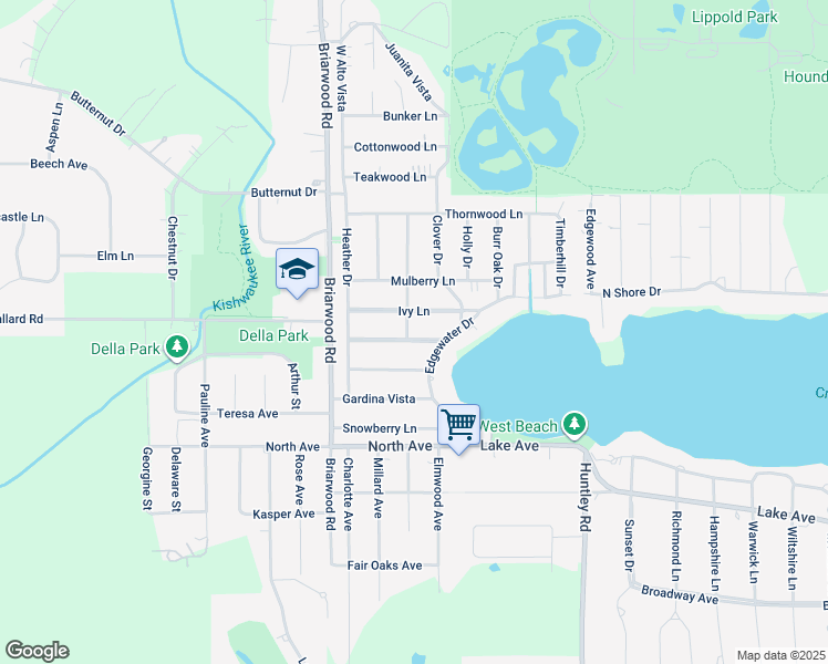map of restaurants, bars, coffee shops, grocery stores, and more near 1342 Dolo Rosa Vista in Crystal Lake