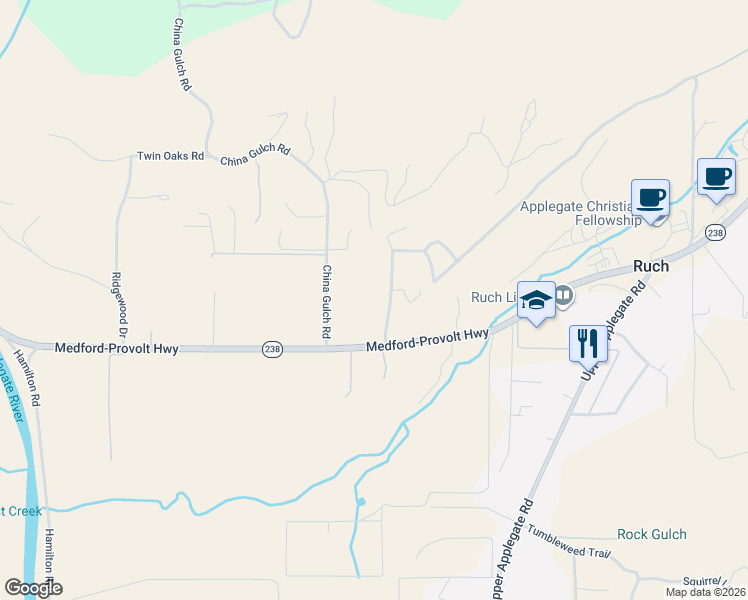 map of restaurants, bars, coffee shops, grocery stores, and more near 8330 Oregon 238 in Jacksonville